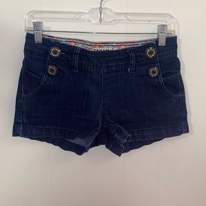 Denim sailor button style shorts